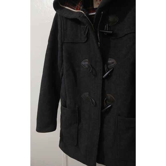 Brooks brothers womens size 4 small wool coat gray hoodie zip front - Picture 2 of 8
